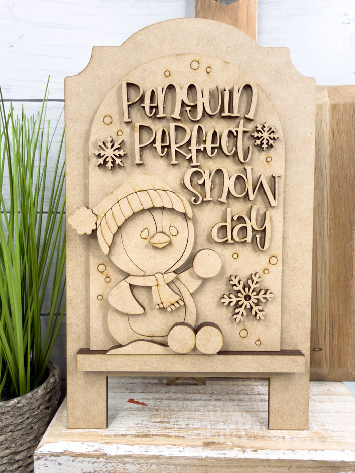 Penguin Snow Day Standard Arch Insert for Interchangeable Standard Arches Bases