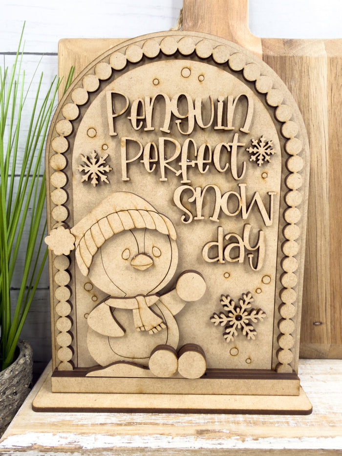 Penguin Snow Day Standard Arch Insert for Interchangeable Standard Arches Bases