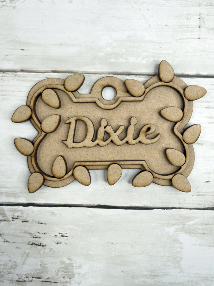 Personalized Dog Bone ornament Tag DIY Kit