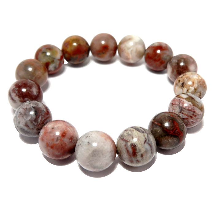 multi-colored pietersite stretch bracelet, beaded with genuine round gemstones. handmade in the satin crystals jewelry studio.