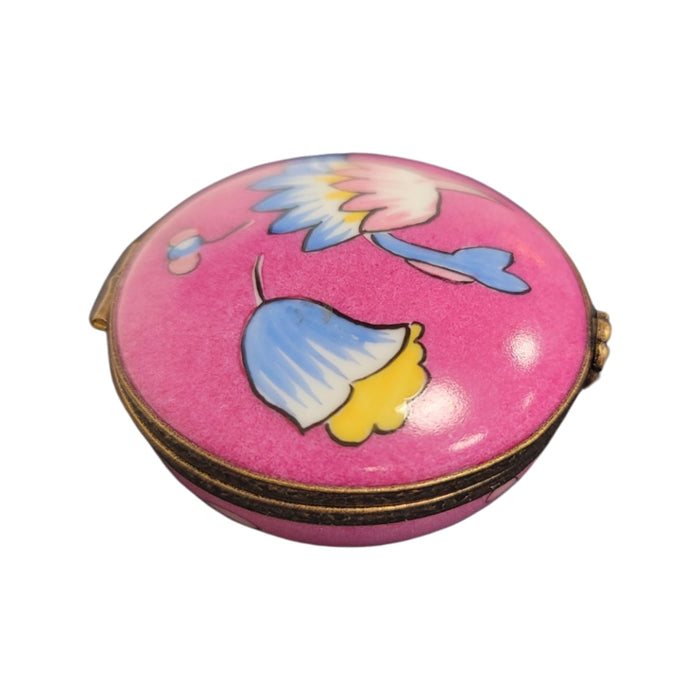 Pink Floral Elegance Box Porcelain Limoges LIMOGES BOXES traditional French Trinket Box