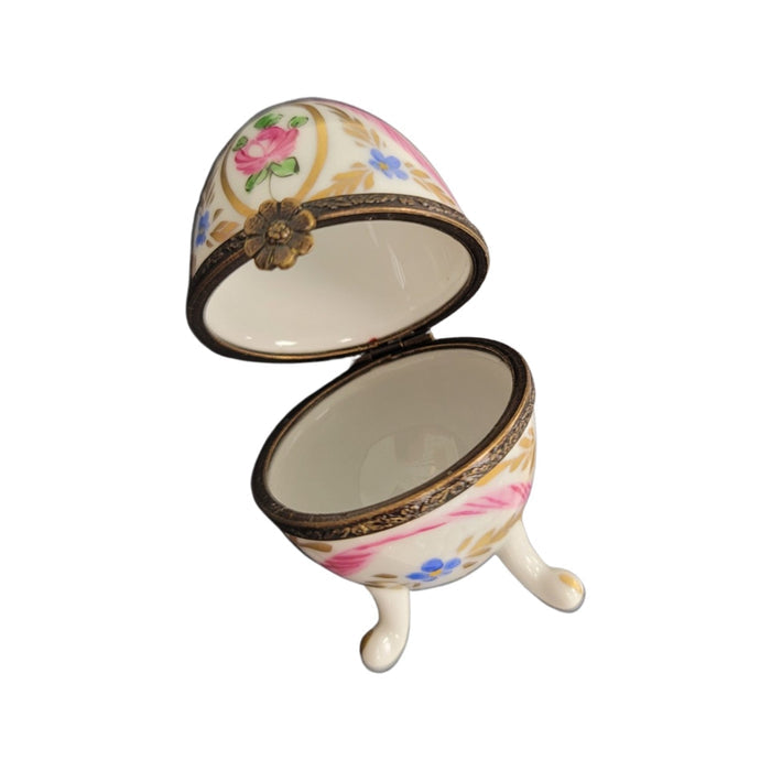 Pink Elegance Egg Box Porcelain Limoges egg LIMOGES BOXES French Trinket Box
