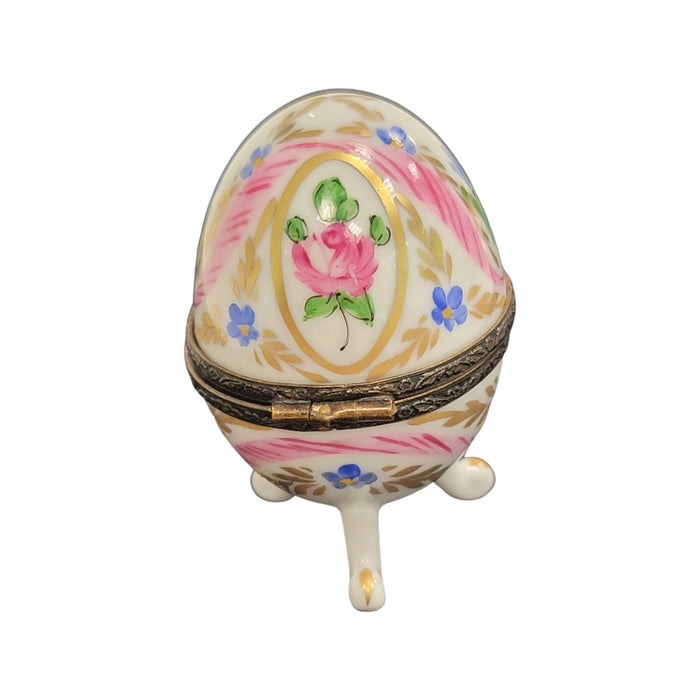Pink Elegance Egg Box Porcelain Limoges egg LIMOGES BOXES French Trinket Box