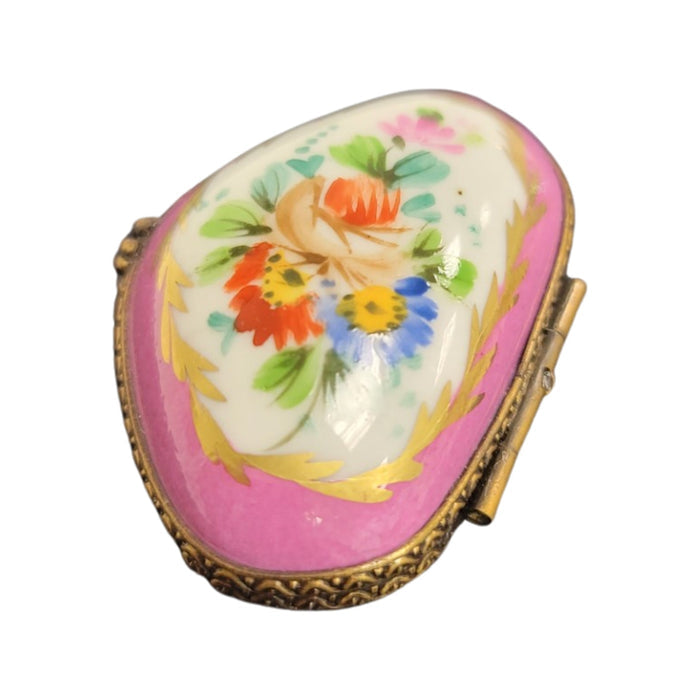 Pink Floral Limoges Box Porcelain Limoges LIMOGES BOXES traditional French Trinket Box