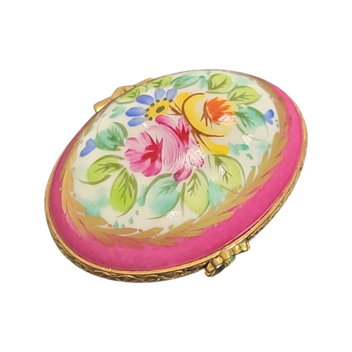 Pink Floral Elegance Egg Porcelain Limoges egg LIMOGES BOXES French Trinket Box