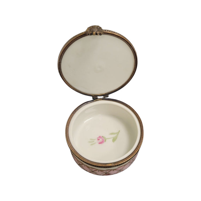 Pink Roses Luxury Pill Box Porcelain Limoges LIMOGES BOXES traditional French Trinket Box