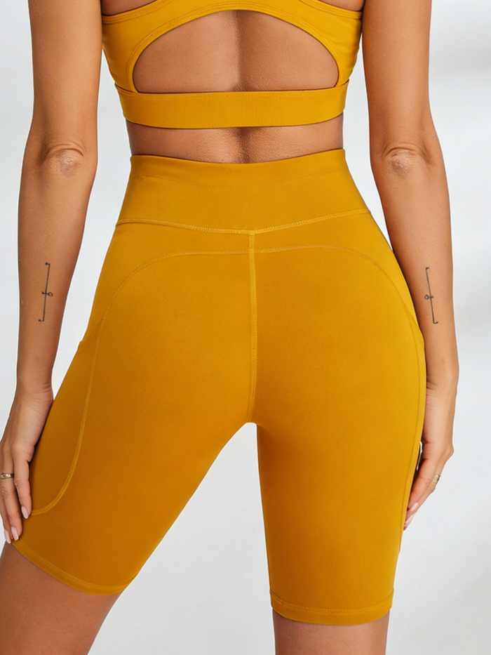 Pocket Spandex Gym Booty Shorts