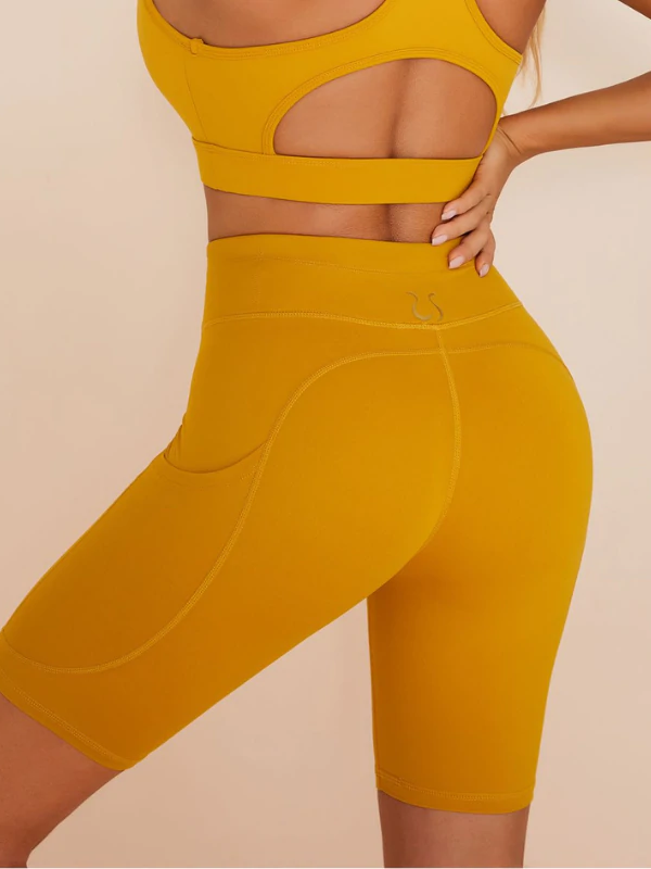 Pocket Spandex Gym Booty Shorts