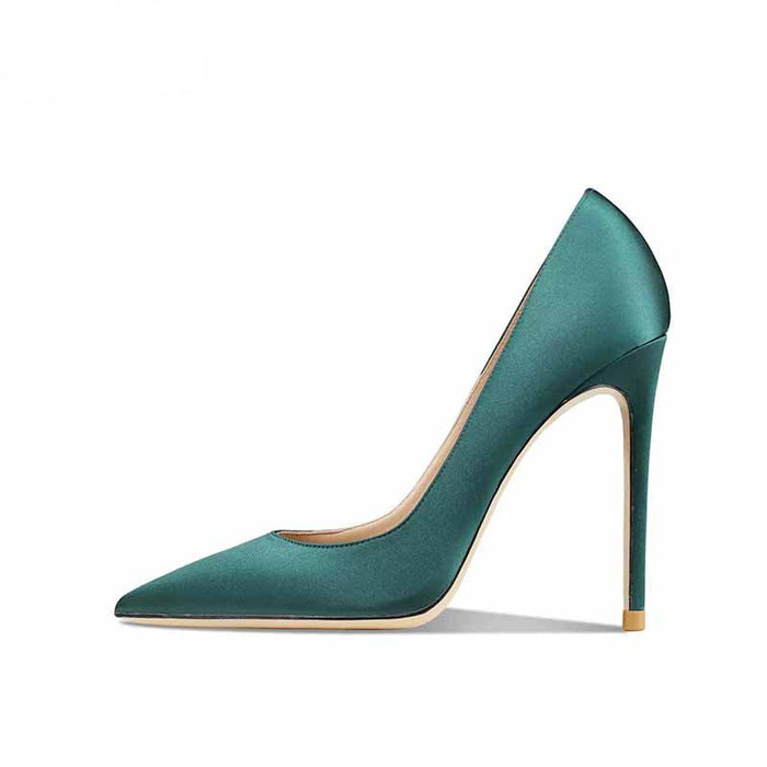 Point Toe High Heel Satin Pumps for Prom | Elegant Women’s Evening Shoes