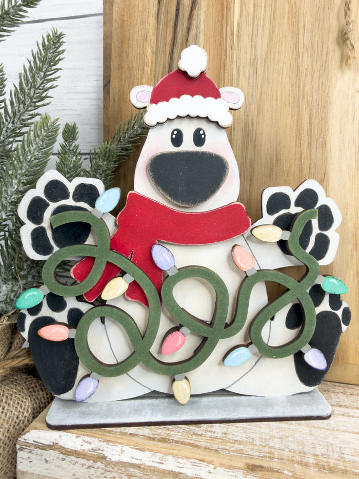 Polar Bear Christmas Lights Sitter DIY Kit