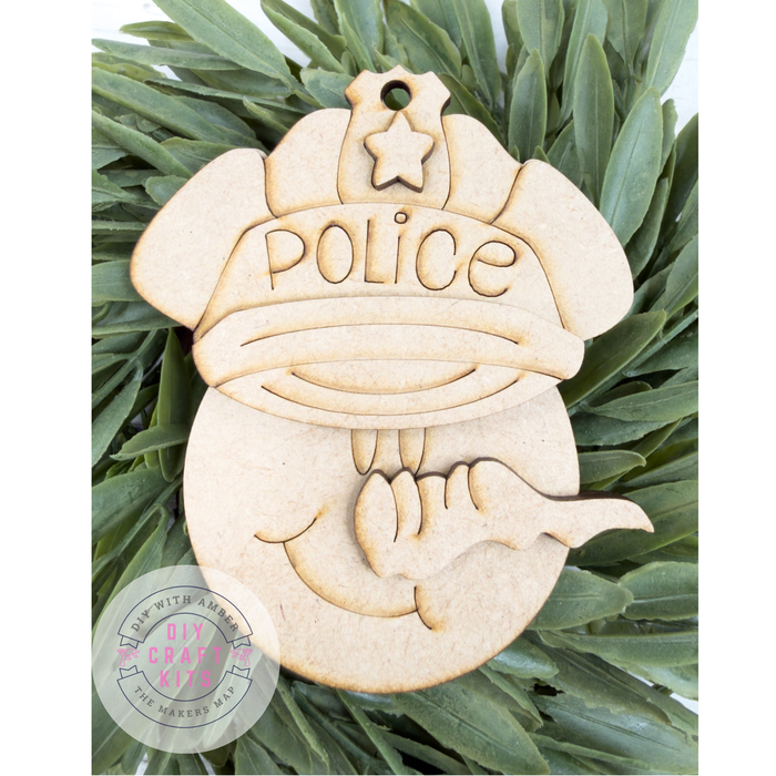 Police Officer Snowman Ornament DIY Kit