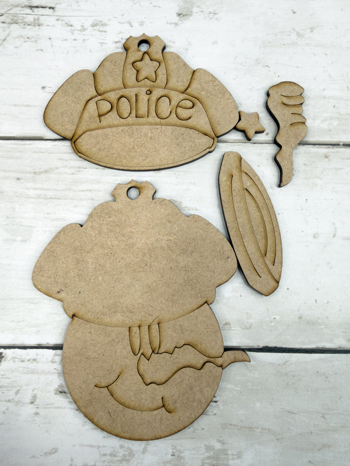 Police Officer Snowman Ornament DIY Kit