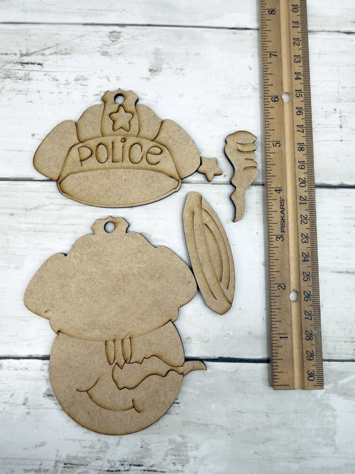 Police Officer Snowman Ornament DIY Kit
