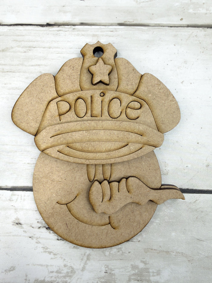Police Officer Snowman Ornament DIY Kit