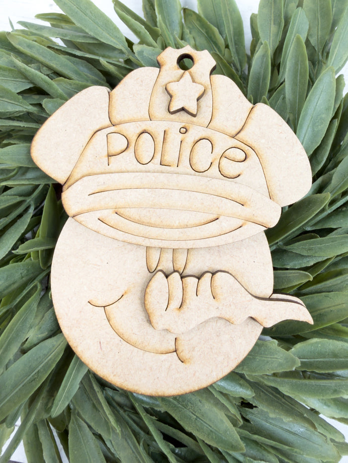 Police Officer Snowman Ornament DIY Kit