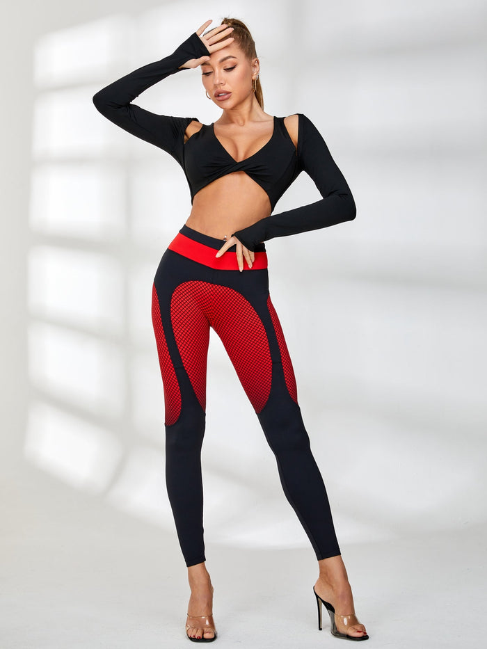 ❤Pop Style Contrast Color Leggings