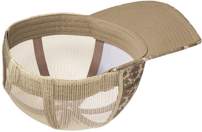 no-logo Port Authority Digi Camo Snapback Trucker Cap-Regular-Port Authority-Olive Drab Green Digi/Coyote Brown-OSFA-Thread Logic no-logo
