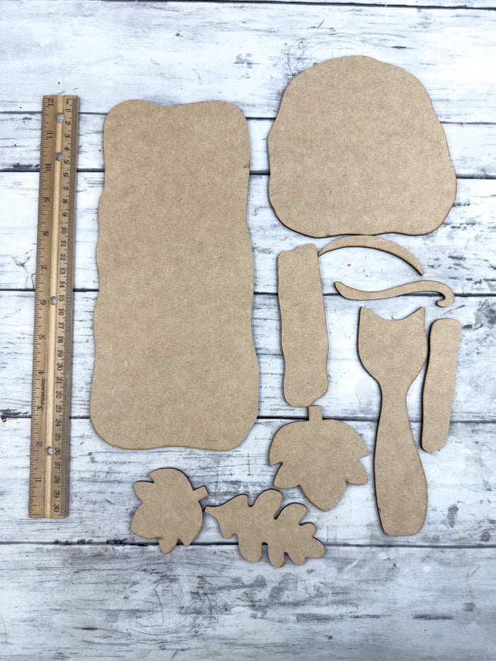 Prim Pumpkins and cat Cutting Board DIY Kit