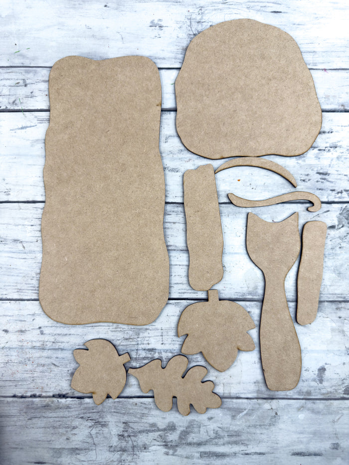 Prim Pumpkins and cat Cutting Board DIY Kit