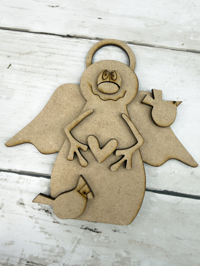 Primitive Angel Snowman Ornament DIY Kit