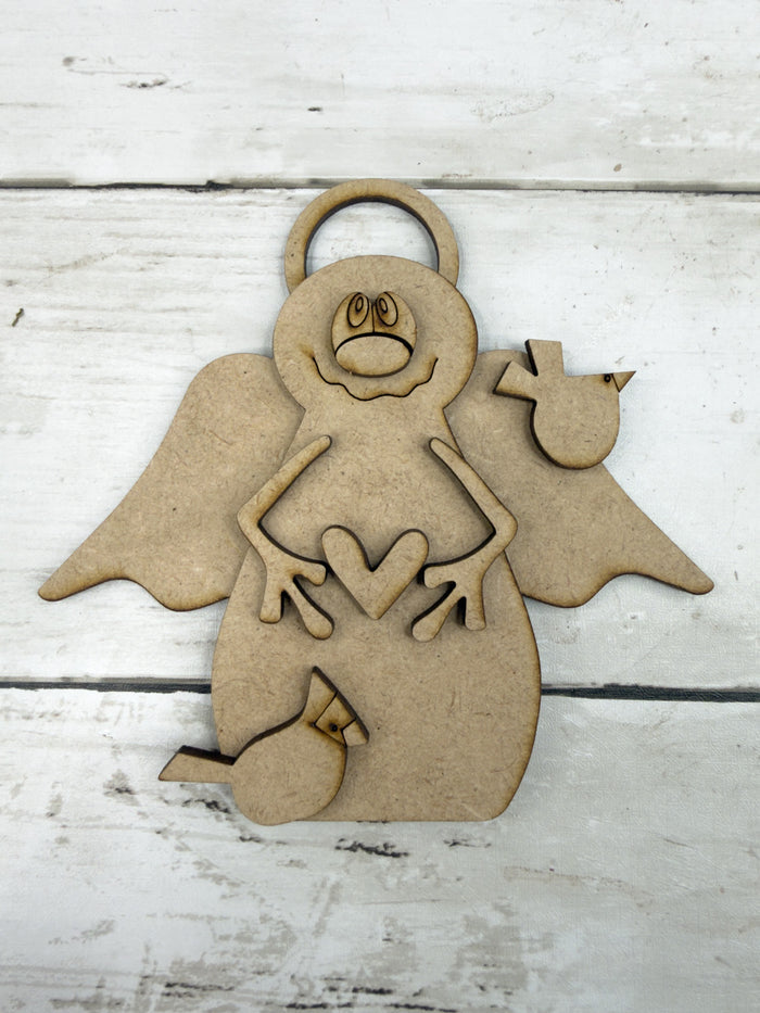 Primitive Angel Snowman Ornament DIY Kit
