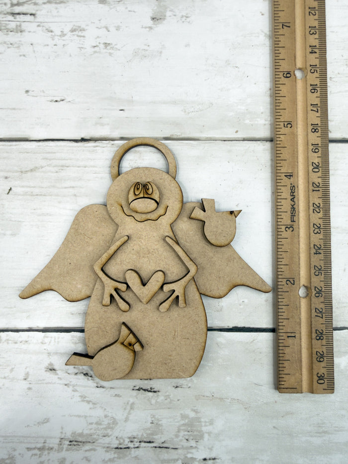 Primitive Angel Snowman Ornament DIY Kit