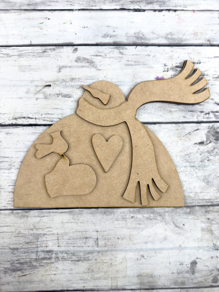 Primitive Big Body Snowman DIY Kit