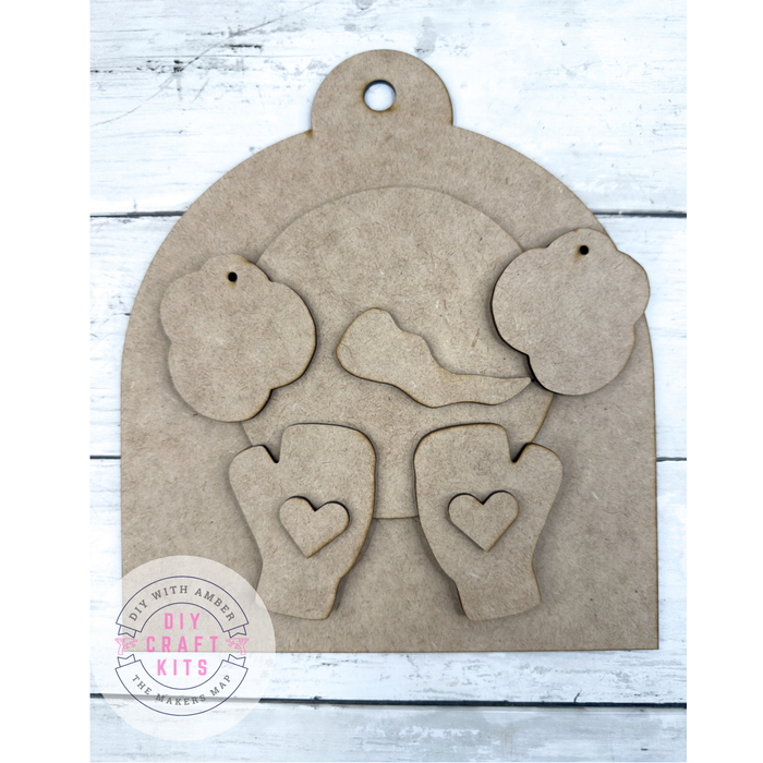 Primitive Giggling Snowman Cutting Board DIY Kit