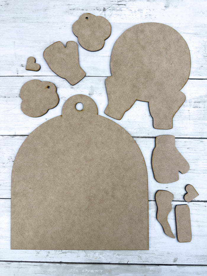 Primitive Giggling Snowman Cutting Board DIY Kit