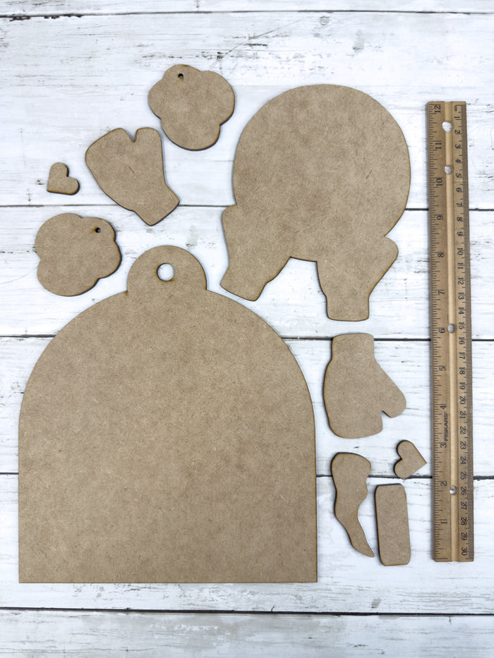 Primitive Giggling Snowman Cutting Board DIY Kit