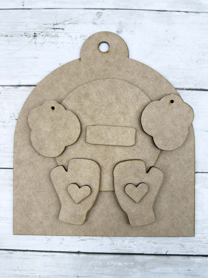 Primitive Giggling Snowman Cutting Board DIY Kit