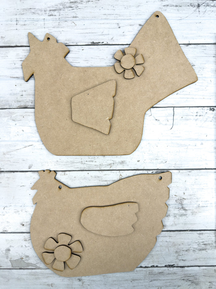 Primitive Rooster and Hen DIY Kit