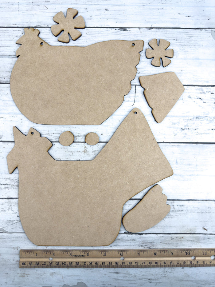 Primitive Rooster and Hen DIY Kit