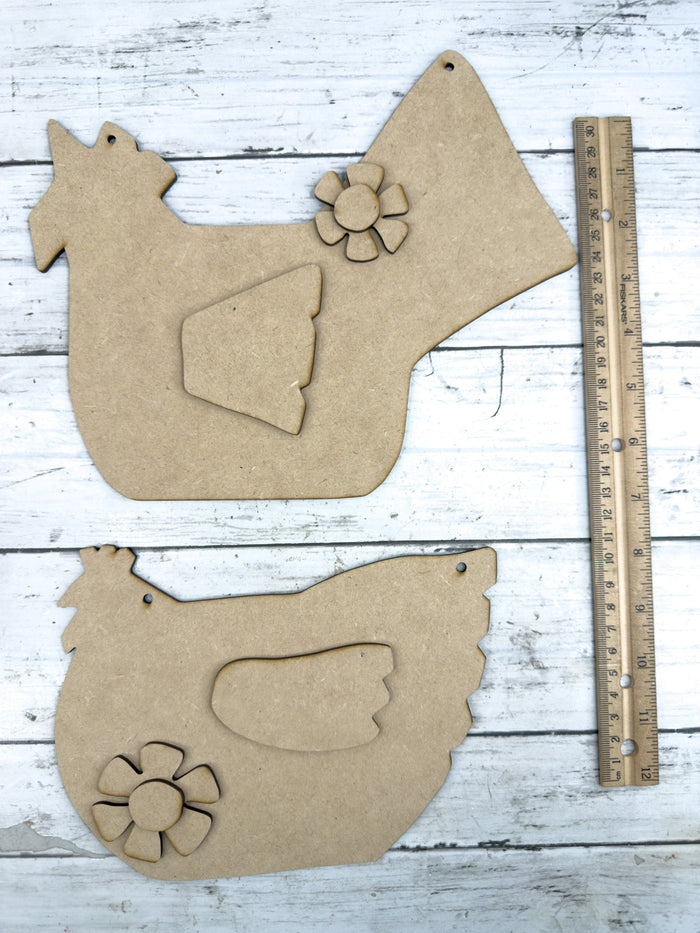 Primitive Rooster and Hen DIY Kit