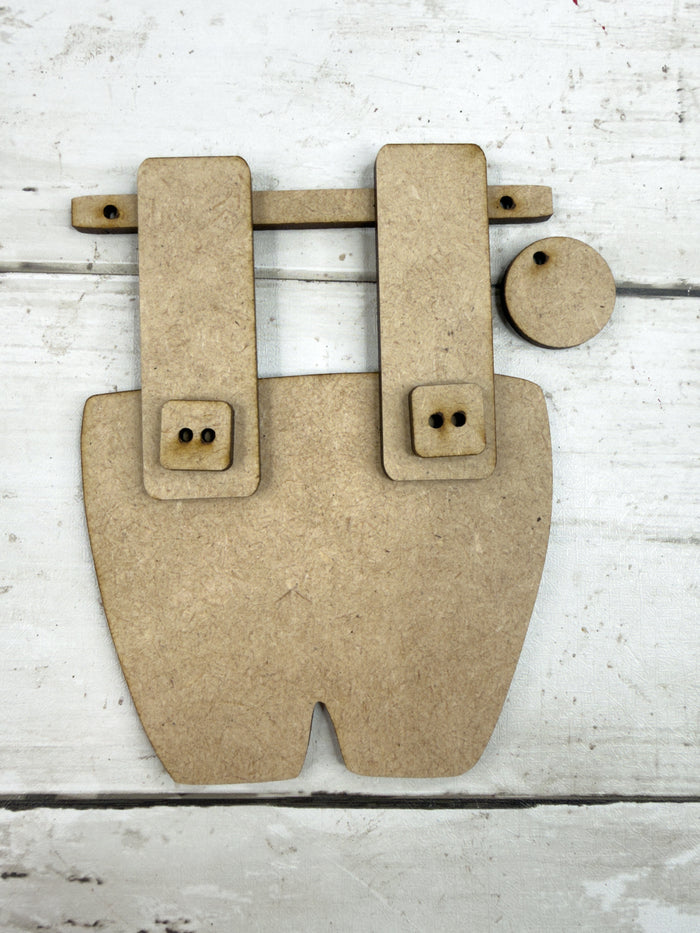 Primitive Santas Overalls Ornament DIY Kit