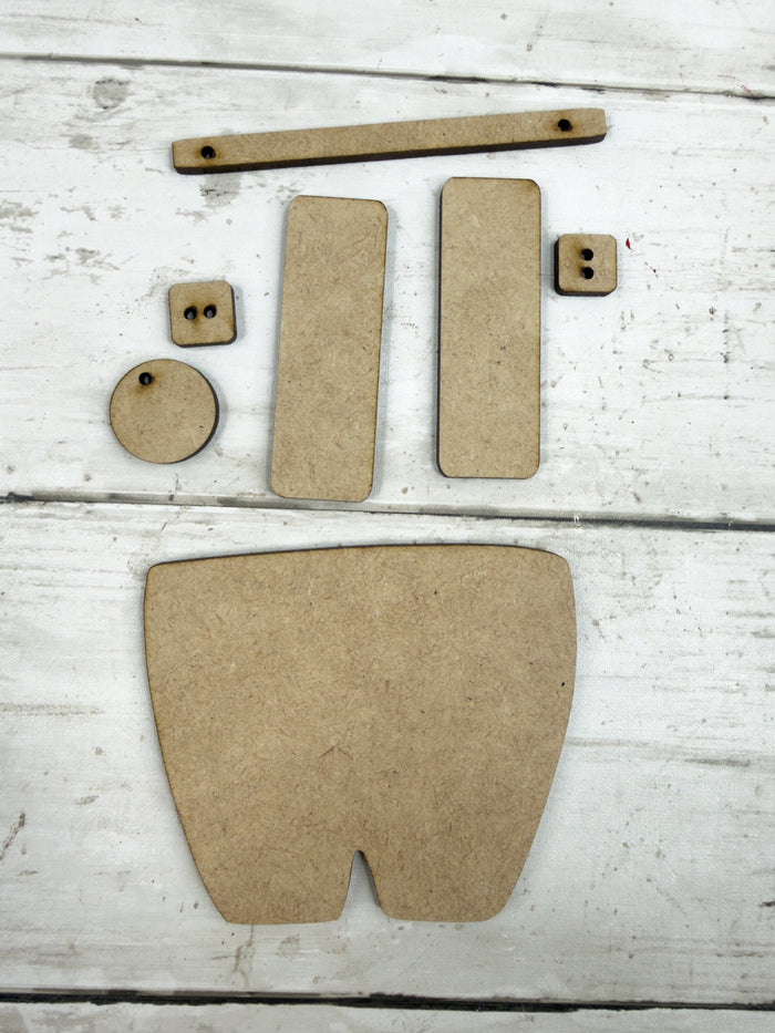 Primitive Santas Overalls Ornament DIY Kit