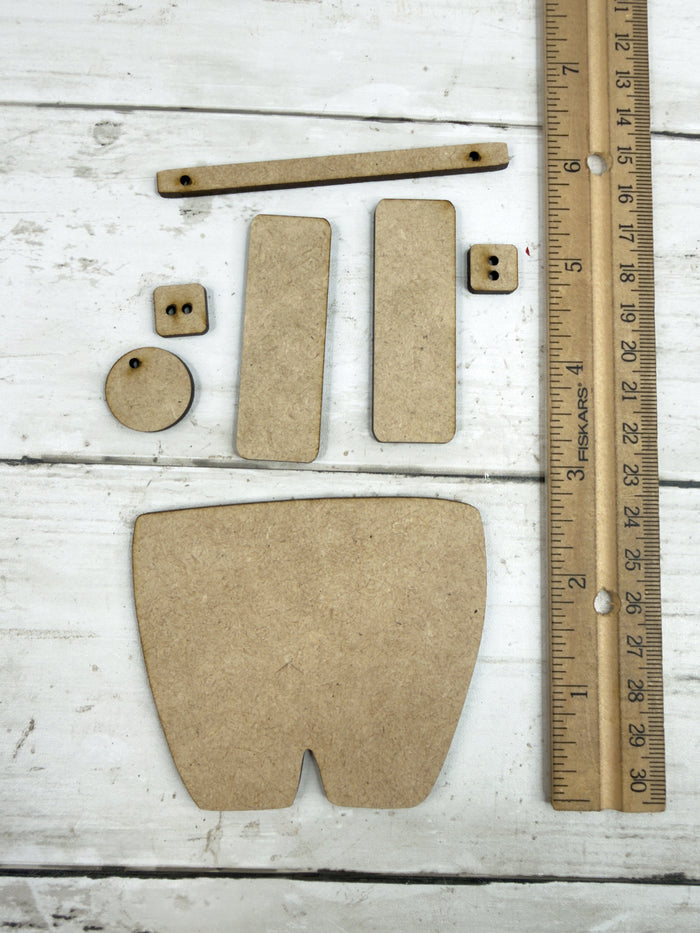 Primitive Santas Overalls Ornament DIY Kit