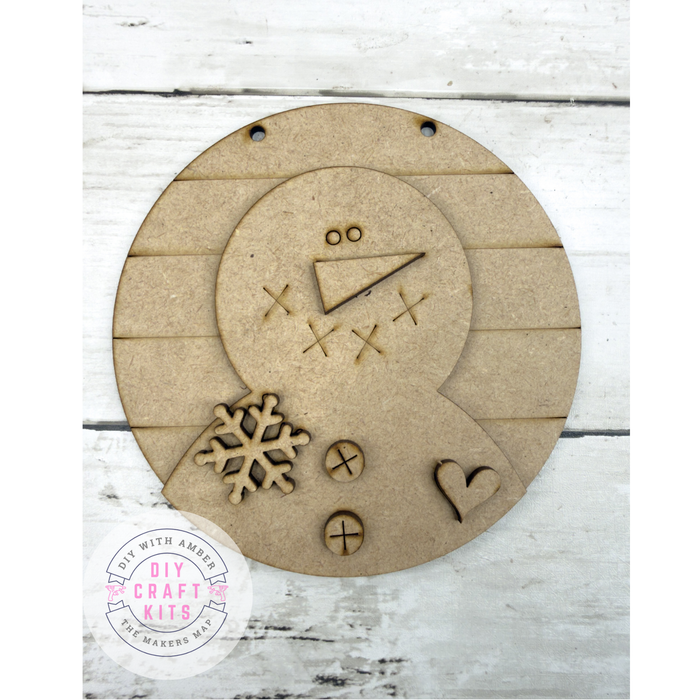 Primitive Snowman 5 in Round DIY Kit