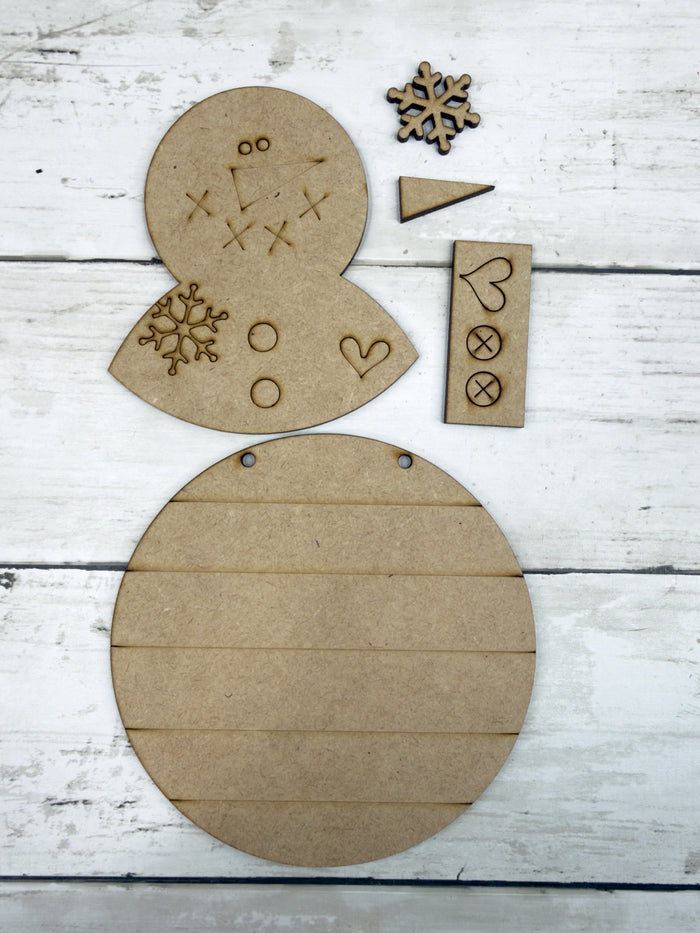 Primitive Snowman 5 in Round DIY Kit