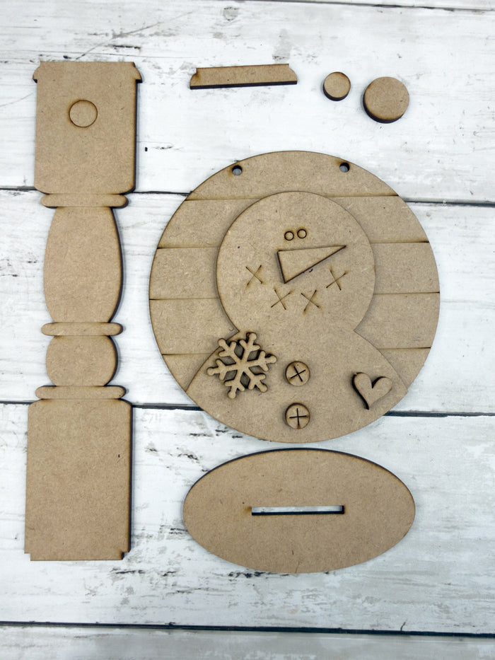Primitive Snowman 5 in Round DIY Kit