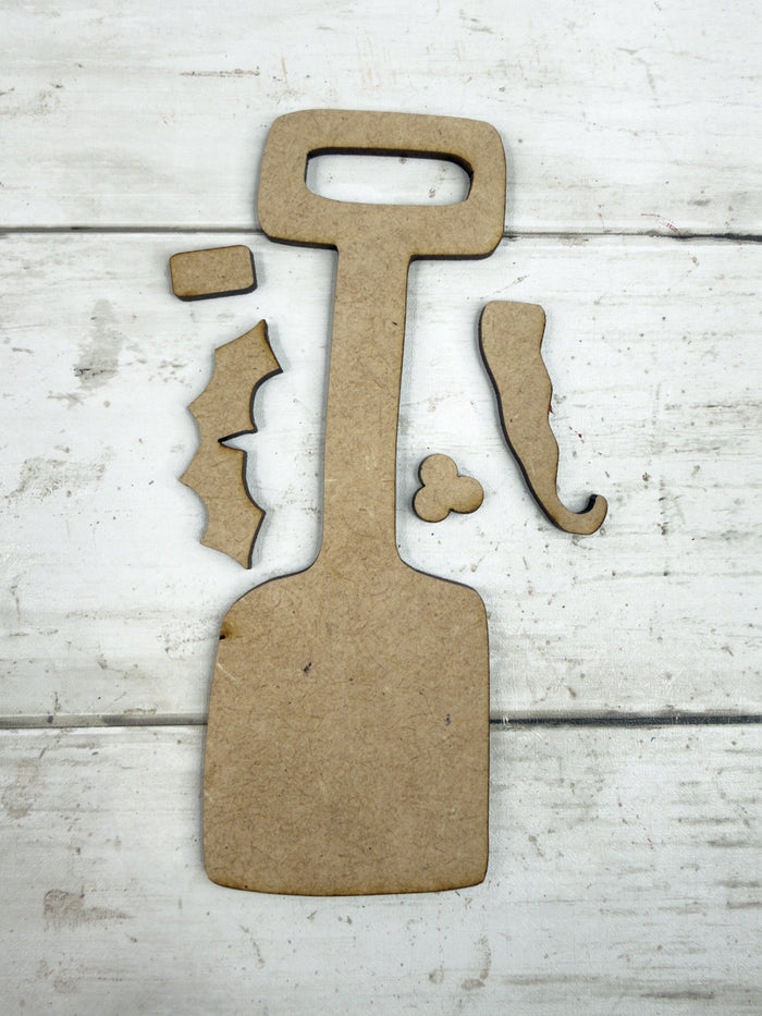 Primitive Snowmen Shovel Ornament DIY Kit