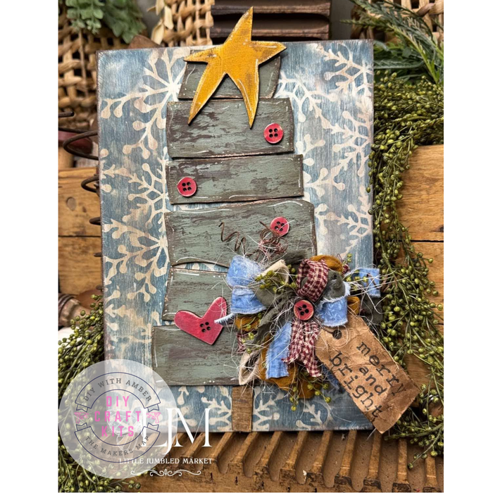 Primitive Stacked Christmas Tree Leaner DIY Kit