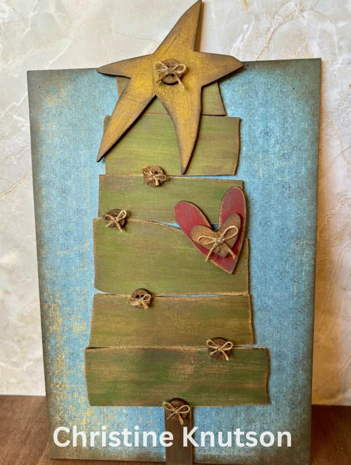Primitive Stacked Christmas Tree Leaner DIY Kit