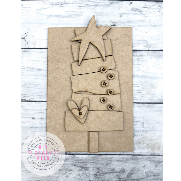 Primitive Stacked Christmas Tree Leaner DIY Kit