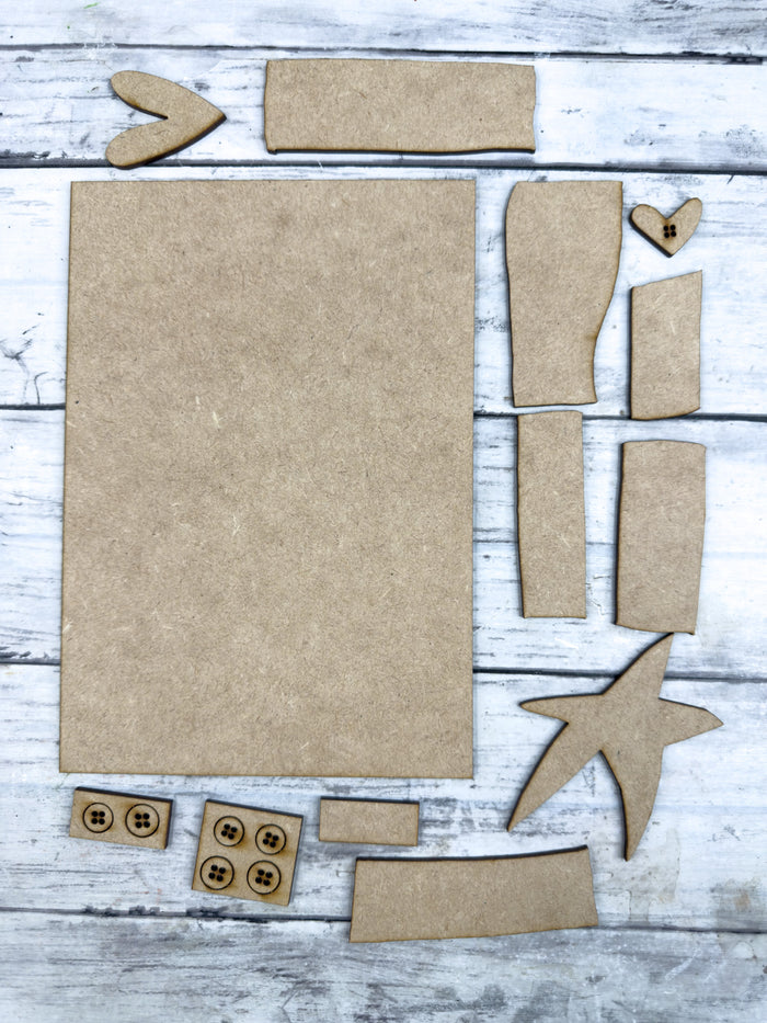 Primitive Stacked Christmas Tree Leaner DIY Kit