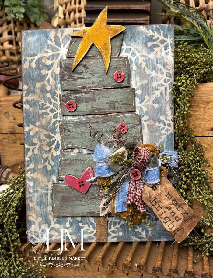 Primitive Stacked Christmas Tree Leaner DIY Kit