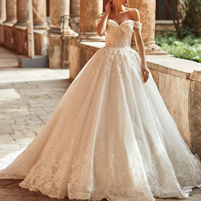 Princess Bridal Dress Stunning Backless Ball Gown Wedding Dress