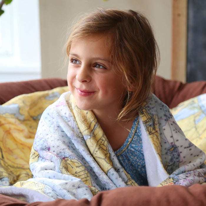 Prospect Harbor & Mt. Desert Island, ME Nautical Chart Baby Blanket - Maritime Tribes USABlanket