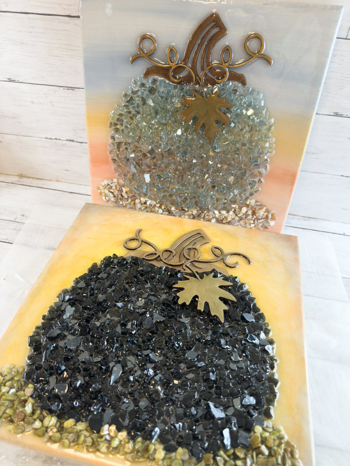 Pumpkin 12x12 Crushed Glass Canvas Project Kit