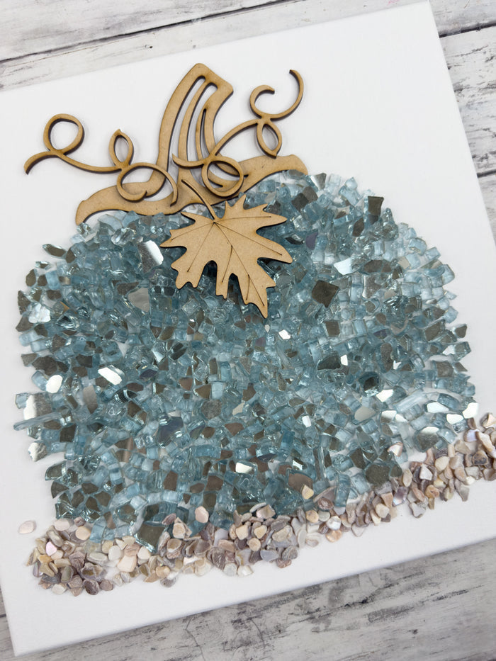 Pumpkin 12x12 Crushed Glass Canvas Project Kit